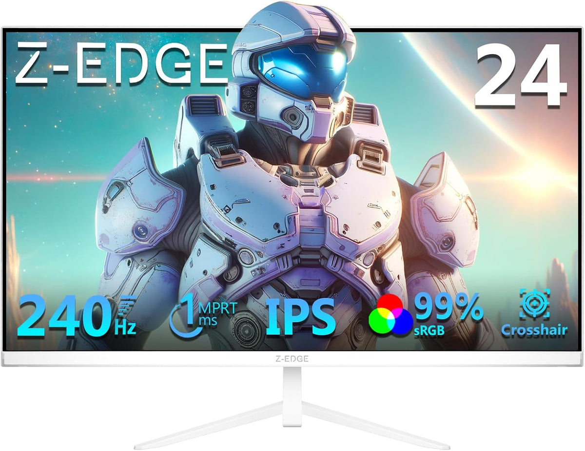 Z-EDGE UG24PJ 24" 240Hz Gaming Monitor, FHD 1080p IPS, 1ms, FreeSync, HDR, White