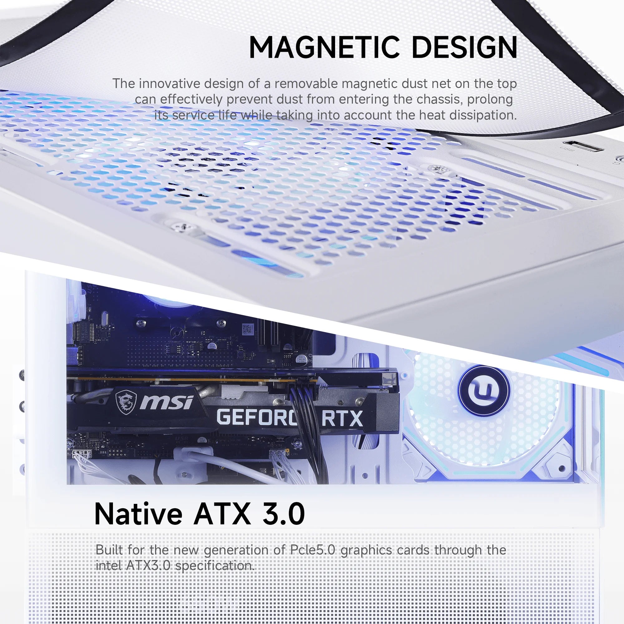 Gaming PC with AMD Ryzen 7 5700X, NVIDIA RTX 5060 Ti 8GB, 32GB DDR4 RAM, 1TB NVMe SSD, WiFi, White RGB Desktop for Gaming and Content Creation