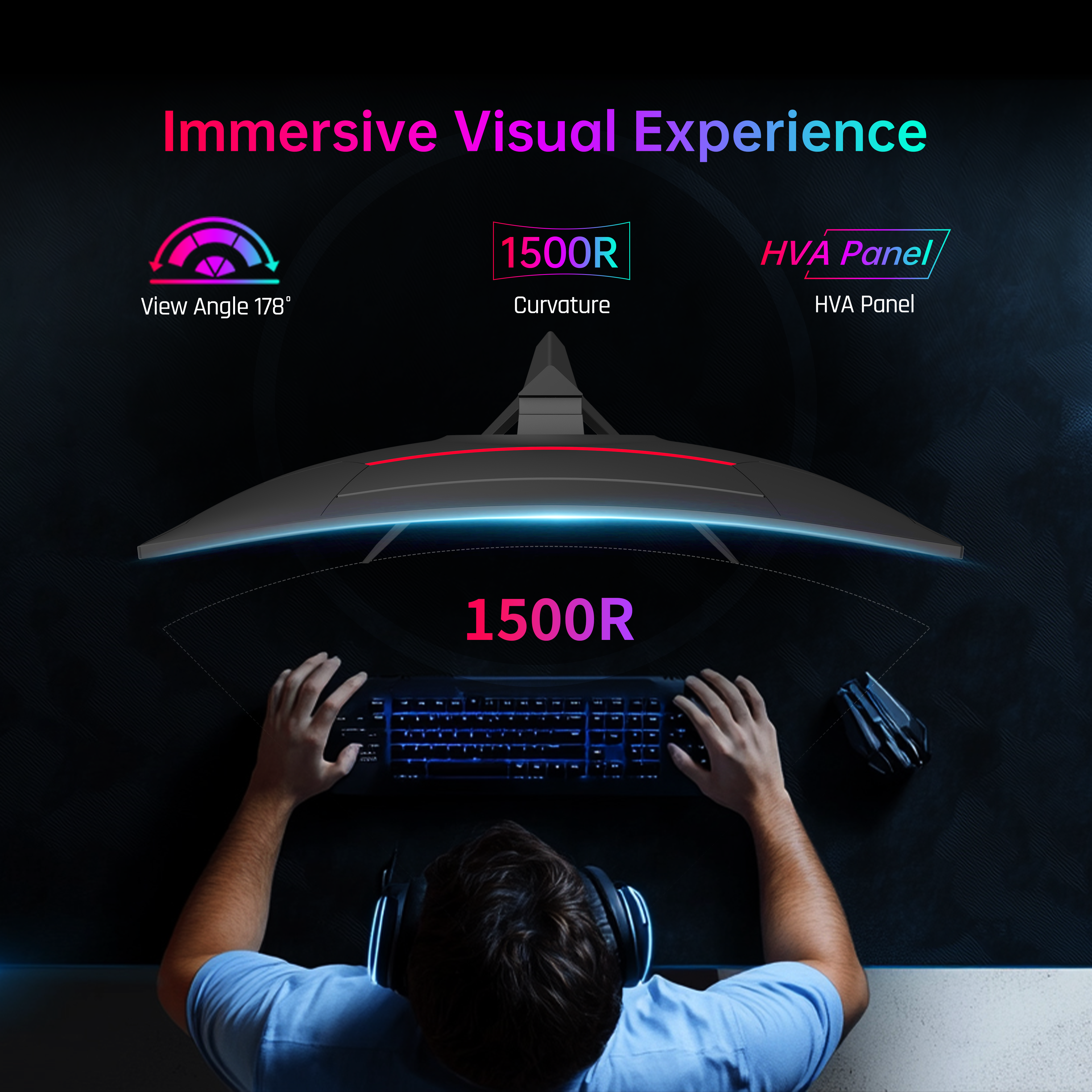 32" FHD 240Hz/1Ms 1500R Curved Gaming Monitor | H32S17F