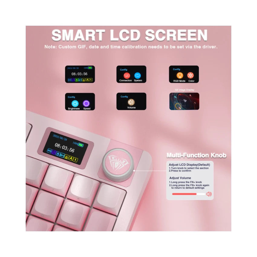 AULA S98 Pro Mechanical Keyboard with Knob& LCD Screen