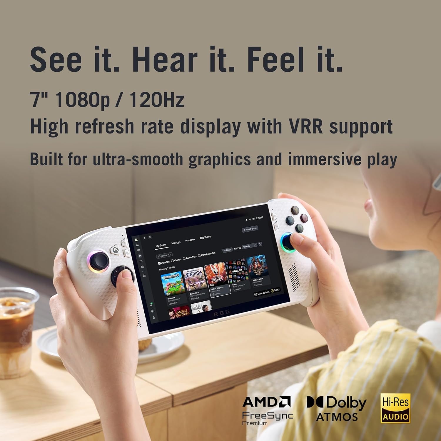ROG Xbox Ally Handheld Gaming Console – 7 Inch 1080P 120Hz