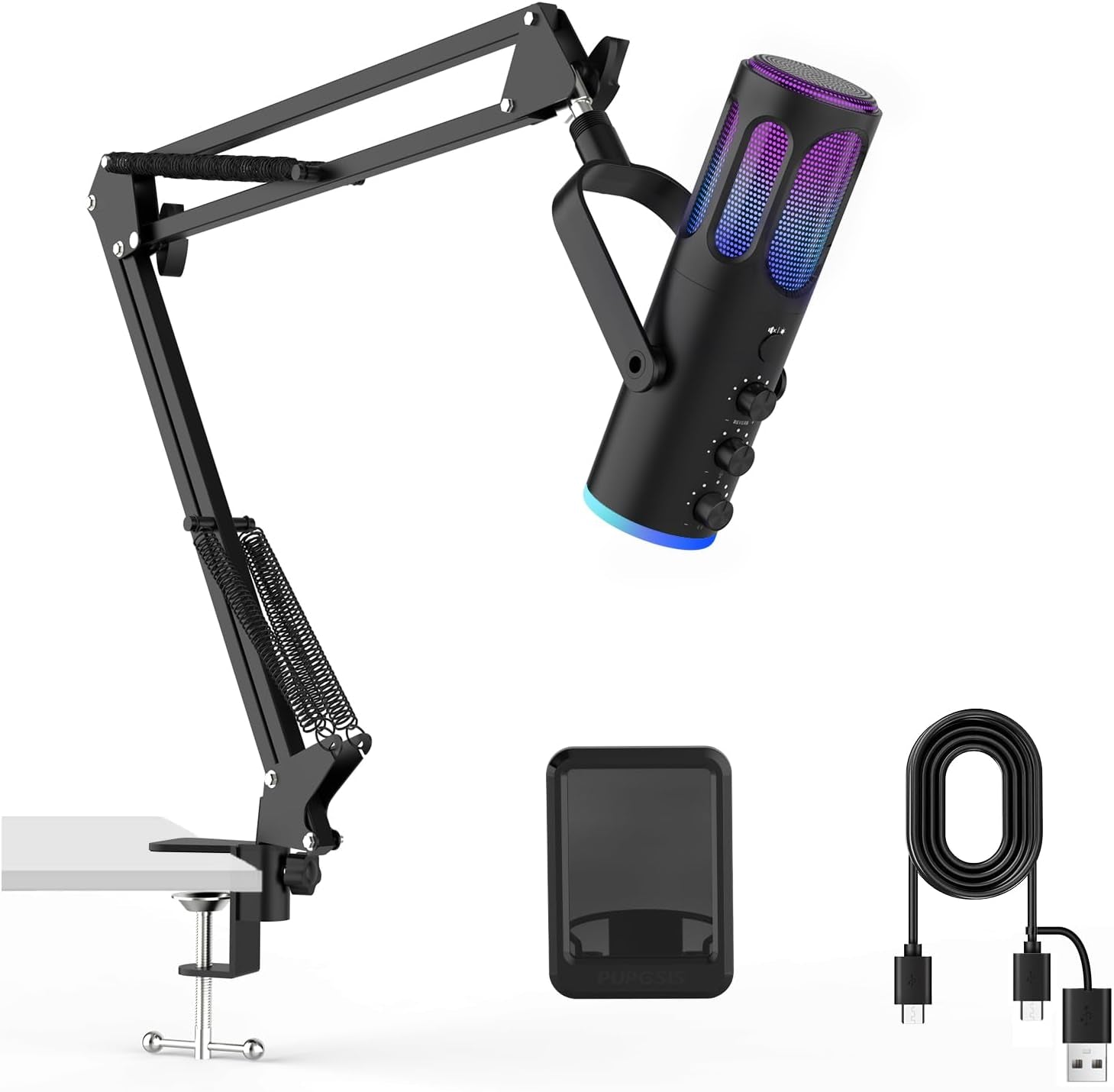 Gaming Microphone, USB Condenser Mic for PC, PS4/5 and Mac.