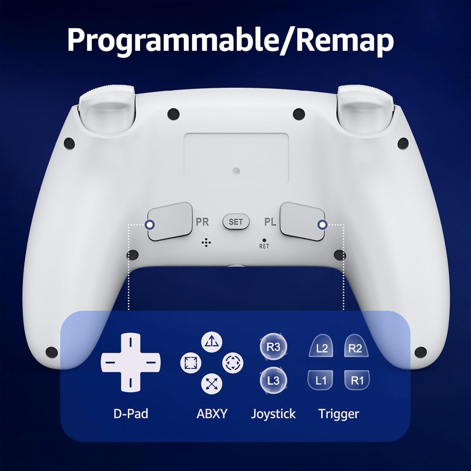 Wireless Controller for PS5 and PC with Hall Effect Joysticks and Triggers