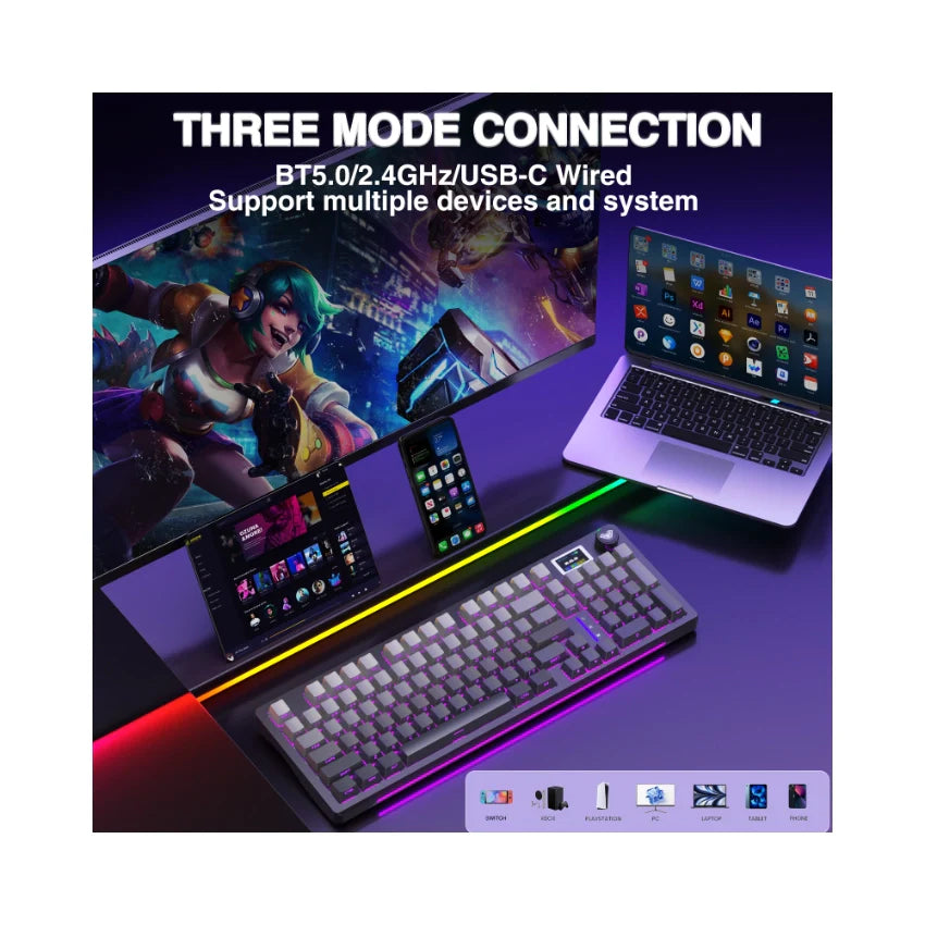 AULA S98 Pro Mechanical Keyboard with Knob& LCD Screen