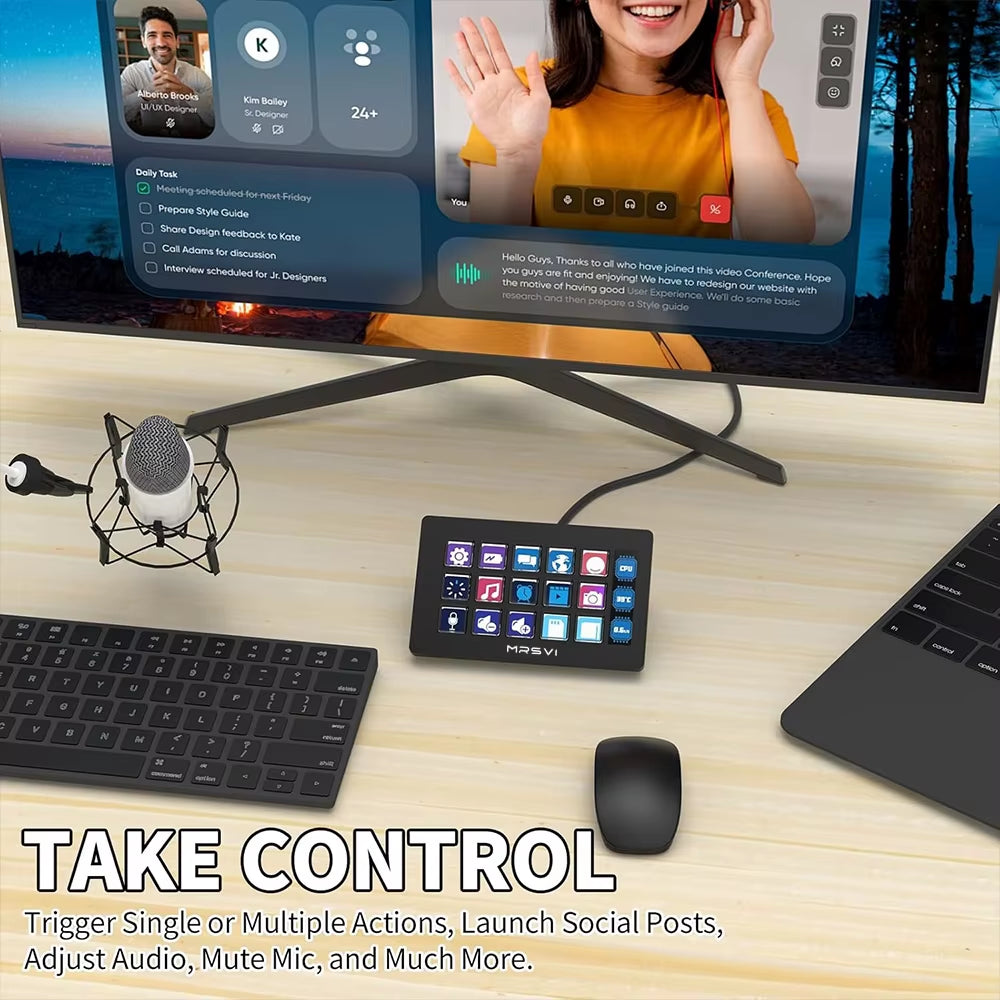 Visual Stream Dock Keyboard Streamdeck Lcd Button Live Content Creation Controller Custom Button for Windows/Mac/Android
