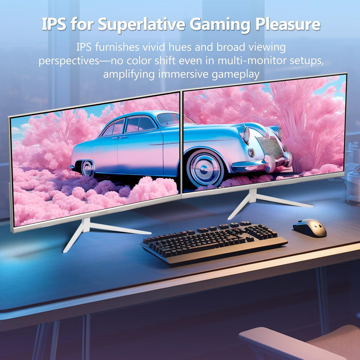 Z-EDGE UG24PJ 24" 240Hz Gaming Monitor, FHD 1080p IPS, 1ms, FreeSync, HDR, White