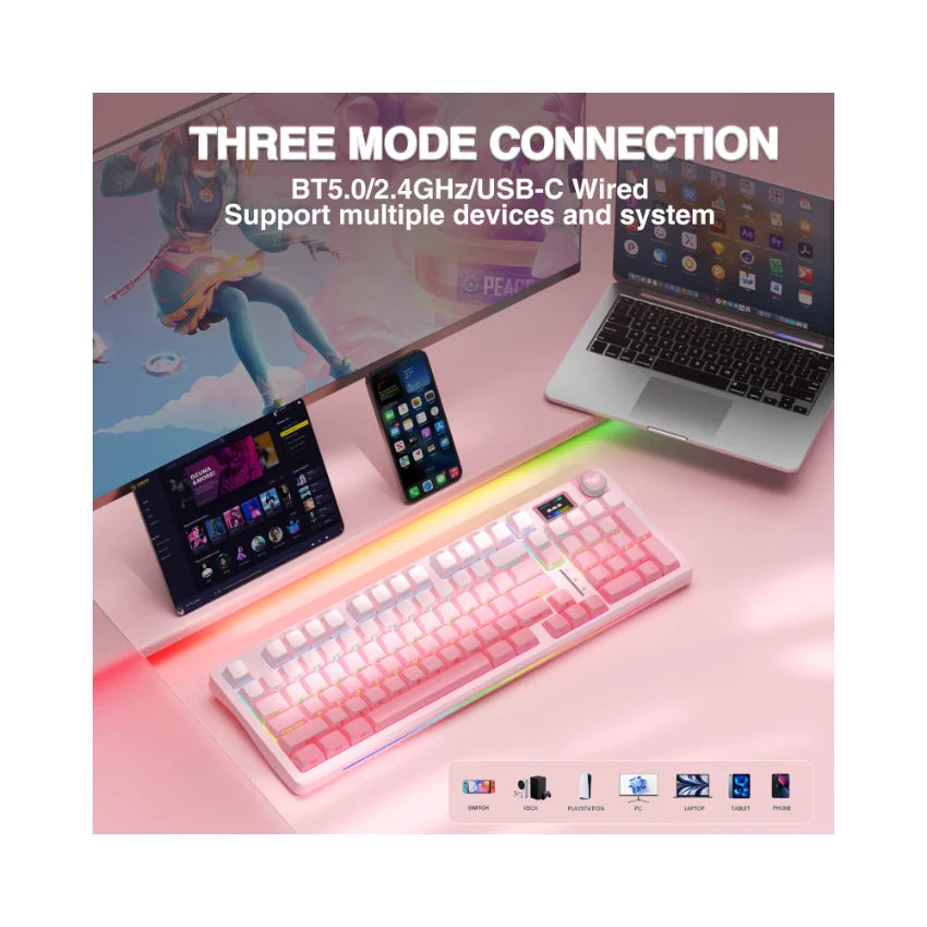 AULA S98 Pro Mechanical Keyboard with Knob& LCD Screen