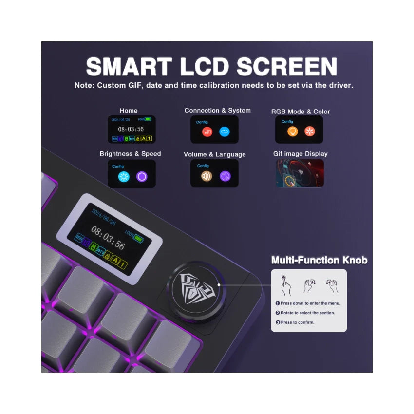 AULA S98 Pro Mechanical Keyboard with Knob& LCD Screen