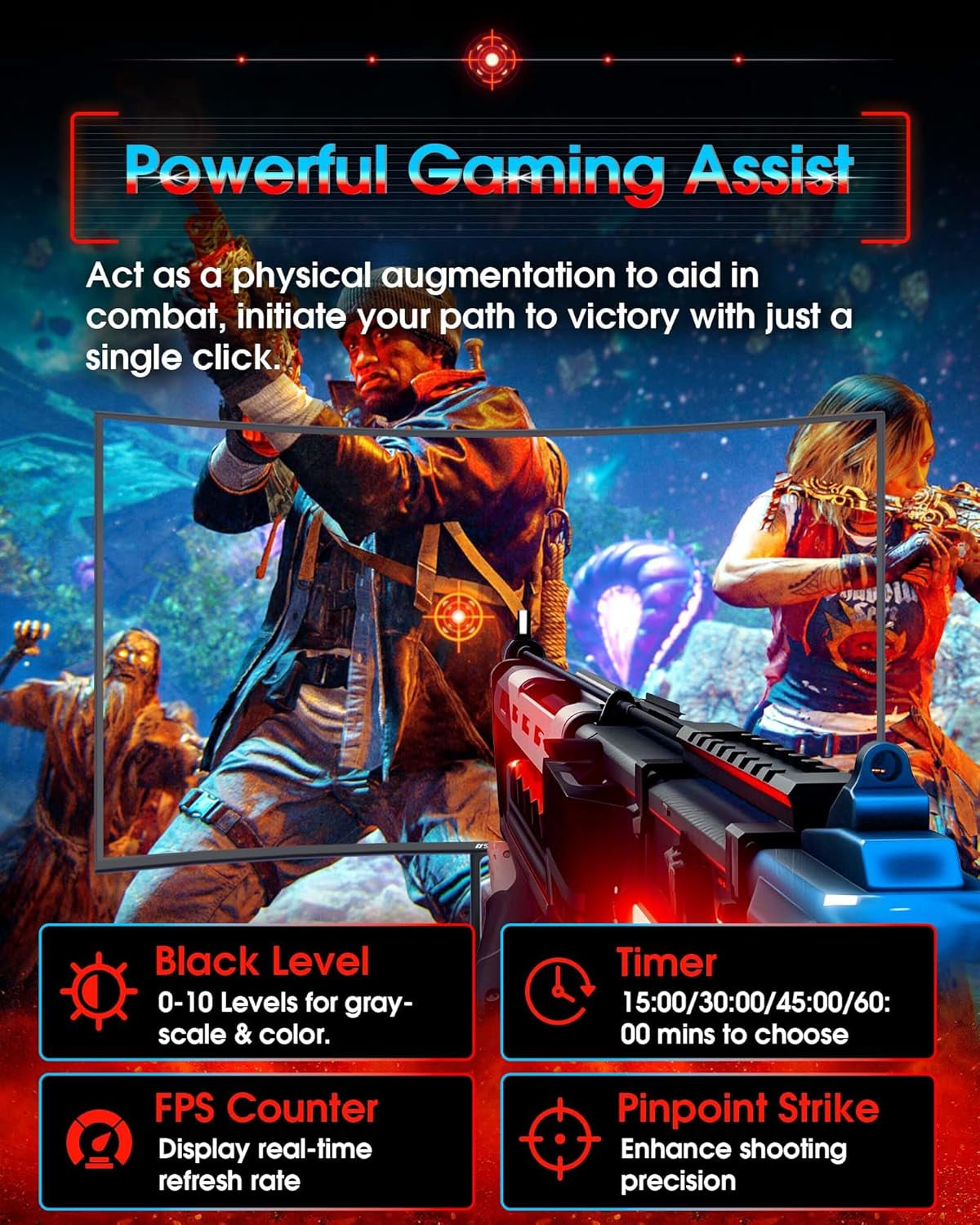 27 Inch Curved 240Hz Gaming Monitor FHD 1080P, 1500R Curve Computer Monitor, 130% Srgb, 4000:1 Contrast, HDR, Freesync, MPRT 1Ms, Low Blue Light, HDMI DP Ports, Metal Stand, DP Cable Incl.