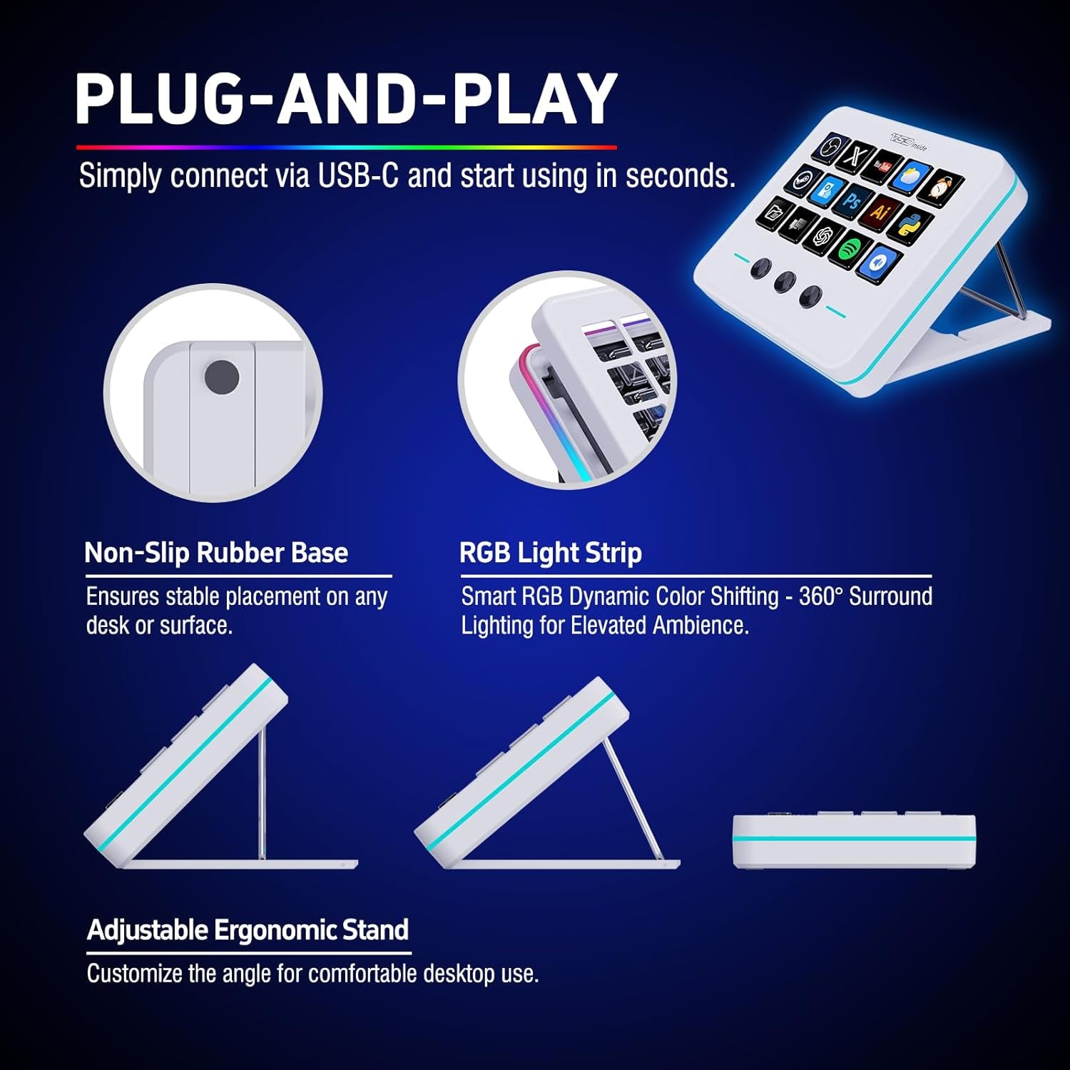 VSDINSIDE Macro Keypad and Stream Controller Deck