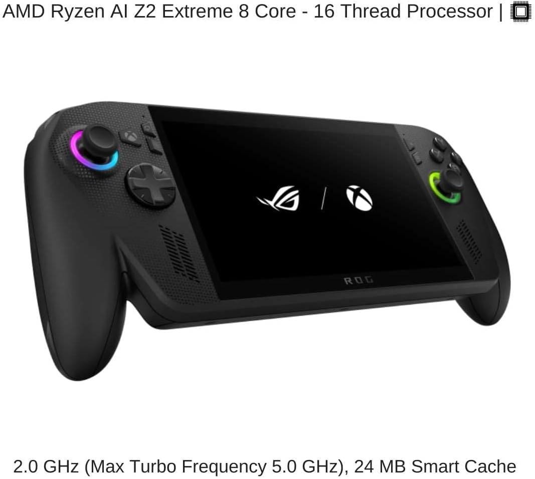 ASUS ROG Ally X 7" FHD 120Hz Gaming Handheld, 2.0 Ghz Ryzen AI Z2 Extreme, AMD Radeon, 24 GB LPDDR5 RAM, 1 TB Pcie SSD, Windows(Japan Version)