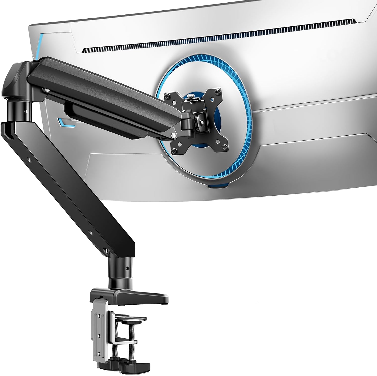 Single Monitor Arm, Fully Adjustable Monitor Mount for 13–34 Inch Screens, Fast Install Computer Monitor Stand with Tool-Free VESA Mount, Cable Management, Holds 19.8 Lbs, Max VESA 100X100Mm