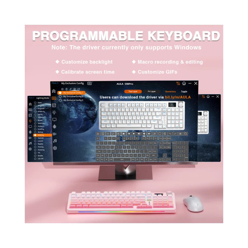 AULA S98 Pro Mechanical Keyboard with Knob& LCD Screen