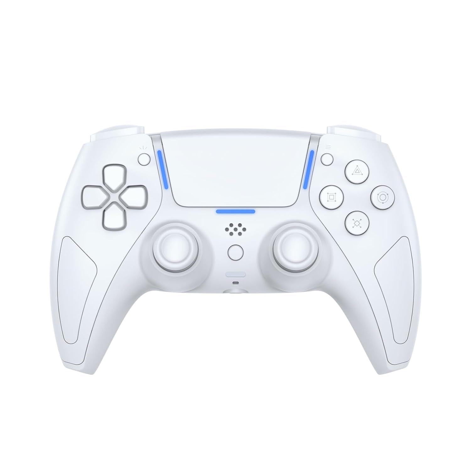 Wireless Gaming Controller Compatible with Ps5/Android/Pc, with LED Lights, Bluetooth,Hall Effect Joystick, Dual Vibration, 3.5Mm Audio Jack, 6-Axis Motion Contro Gamepad with Speaker (White)
