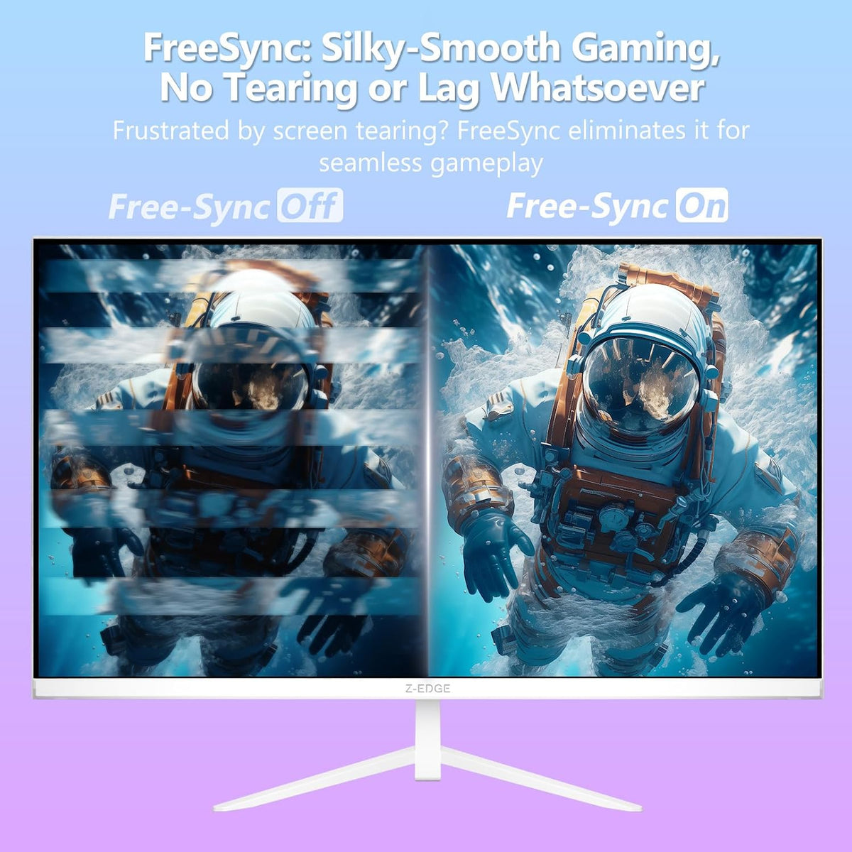 Z-EDGE UG24PJ 24" 240Hz Gaming Monitor, FHD 1080p IPS, 1ms, FreeSync, HDR, White
