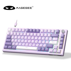 SKY81 75% Mechanical Gaming Keyboard, RGB Gasket Hot Swappable Wired Custom Creamy Sound Dampening Keyboard with Knob