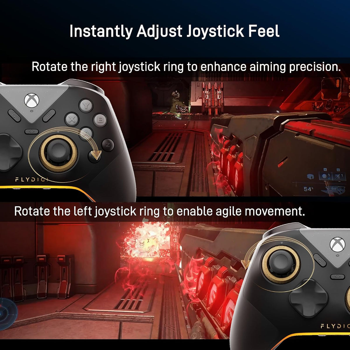 FLYDIGI Vader 5S Wired Xbox Controller, Hall Effect Sticks, Adjustable Tension, 6 Remappable Buttons