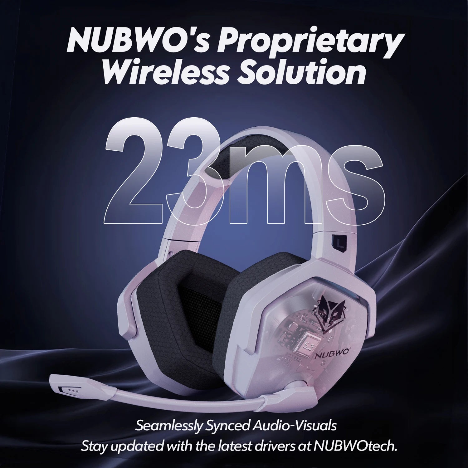 NUBWO G06 Wireless Gaming Headset for PS5 & PC, 100H Battery, 7.1 Surround Sound