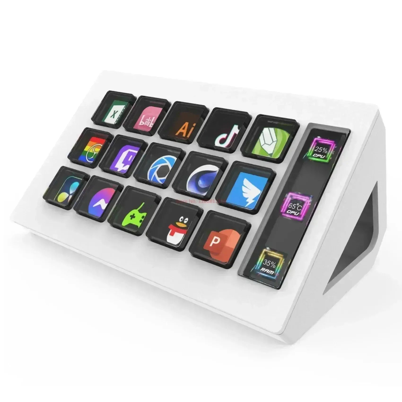 Visual Stream Deck Keyboard Lcd Button 15 Keys Live Content Creation Controller Custom Button for Windows/Macos/Android/Ios Gift