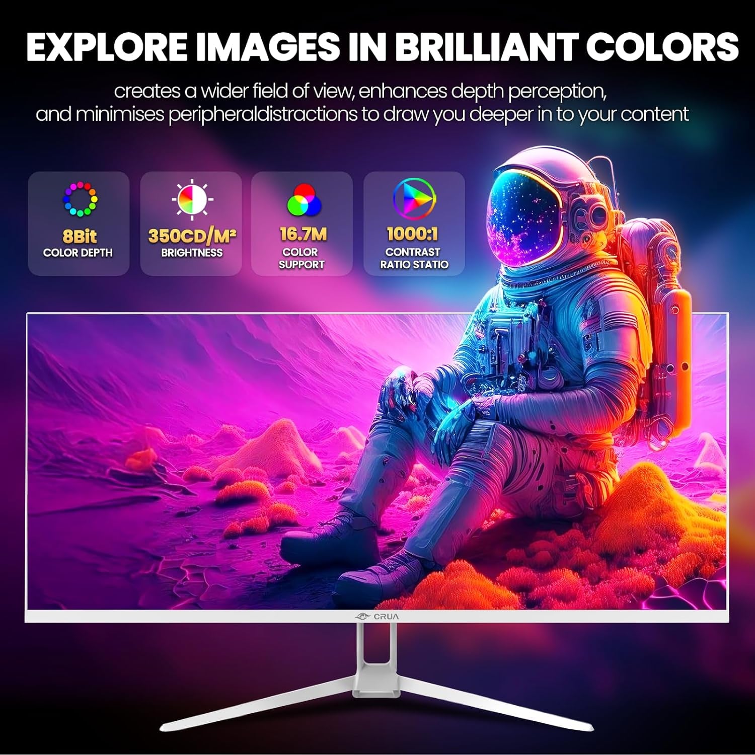 34'' Ultrawide Gaming Monitor 120HZ, 21:9 WFHD 2560X1080 IPS Panel Computer Monitors with Built-In Speakers, Support AMD Freesync, 120% Srgb, DP1.4 & HDMI1.4, Wall Mountable Installs-White