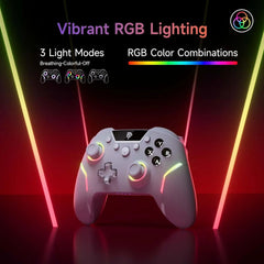 X20 Wireless Gaming Controller with RGB Backlit, 2-Stage Hall Effect Stick, 1000Hz Polling Rate, 6-Axis Gyro on Multi-Platform, Mech Buttons- Compatible with Pc/Switch/Steam/Android