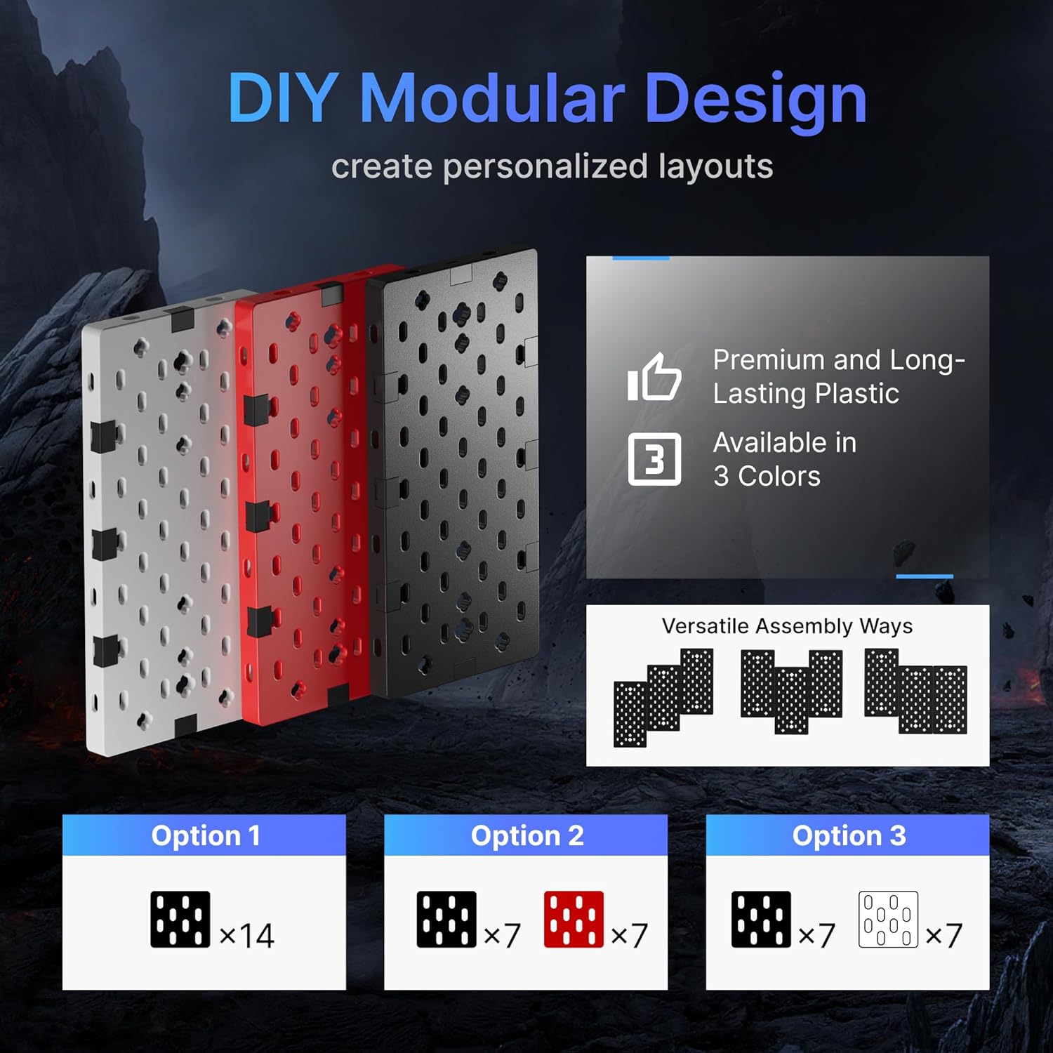 Controller and Headphone Holder Wall Mount, Modular Gaming Pegboard