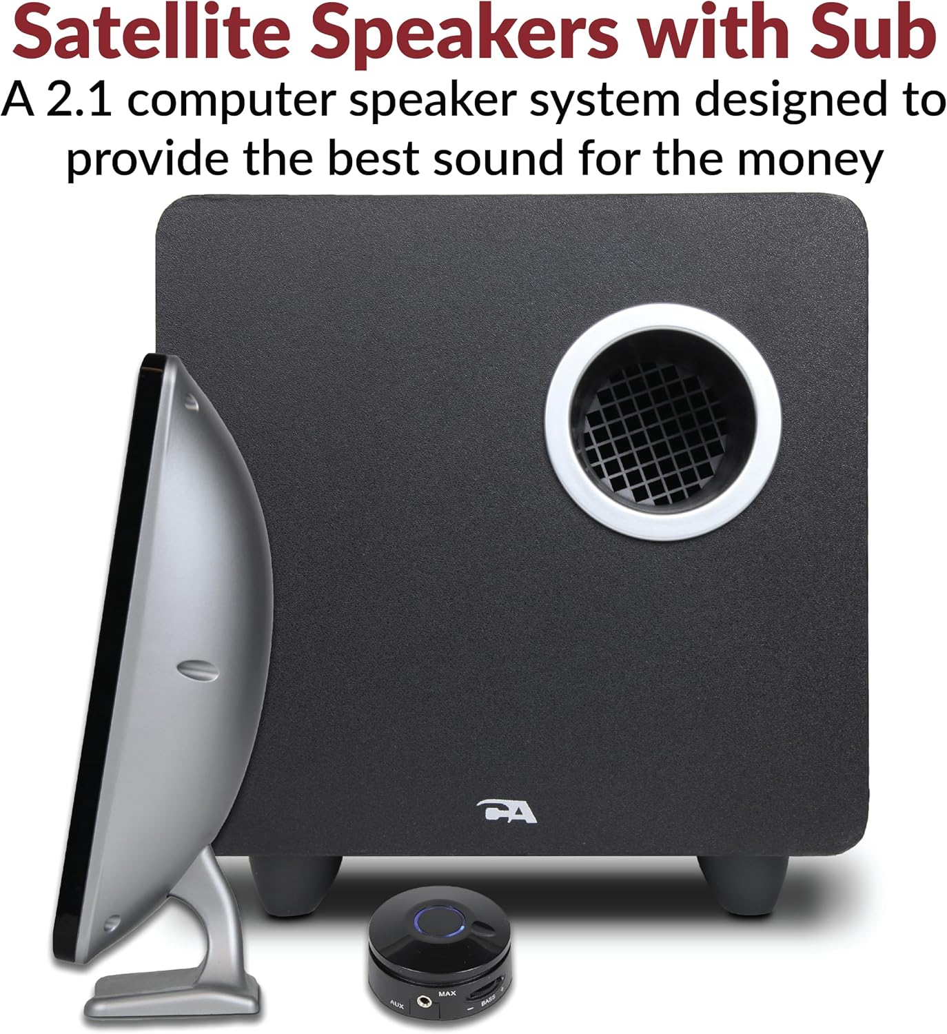 Cyber Acoustics CA-3610 2.1 Gaming Speakers with Subwoofer, 62W PC Desktop Speaker System