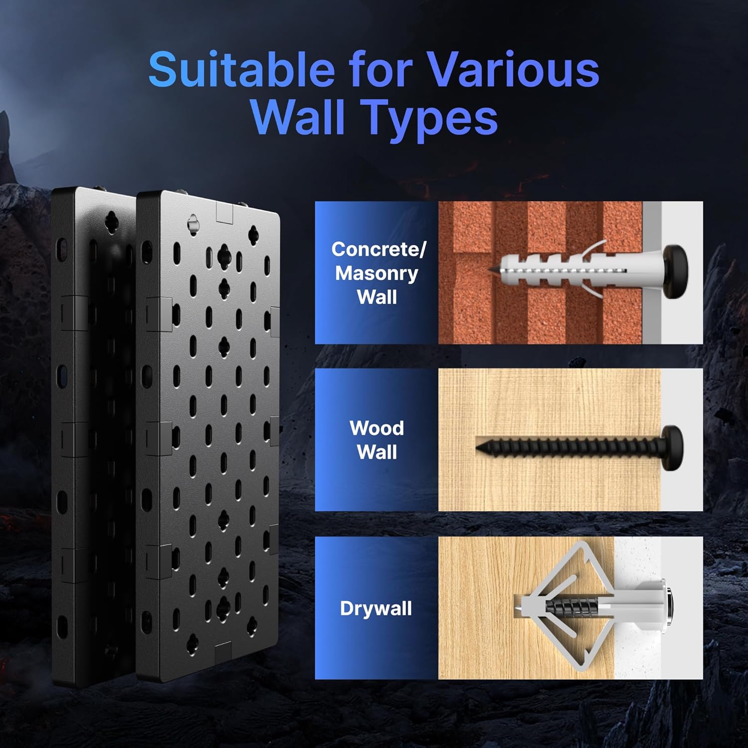 Controller and Headphone Holder Wall Mount, Modular Gaming Pegboard