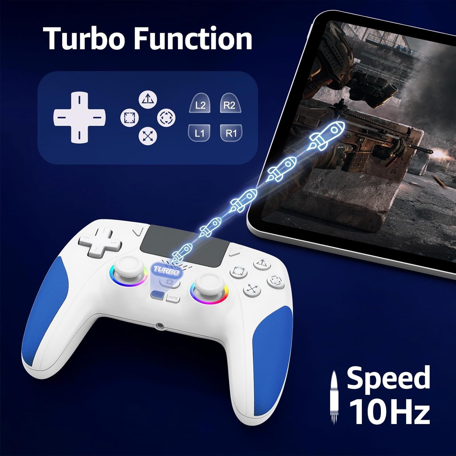 Wireless Controller for PS5 and PC with Hall Effect Joysticks and Triggers
