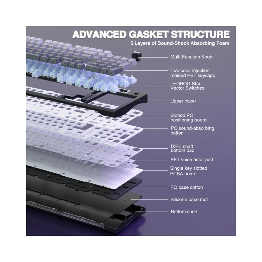 AULA S98 Pro Mechanical Keyboard with Knob& LCD Screen