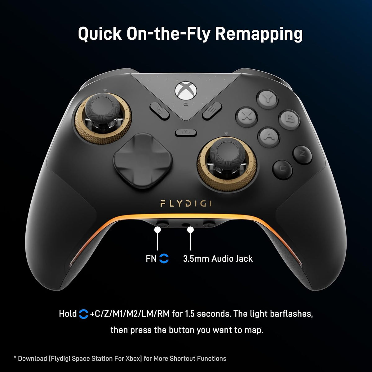 FLYDIGI Vader 5S Wired Xbox Controller, Hall Effect Sticks, Adjustable Tension, 6 Remappable Buttons