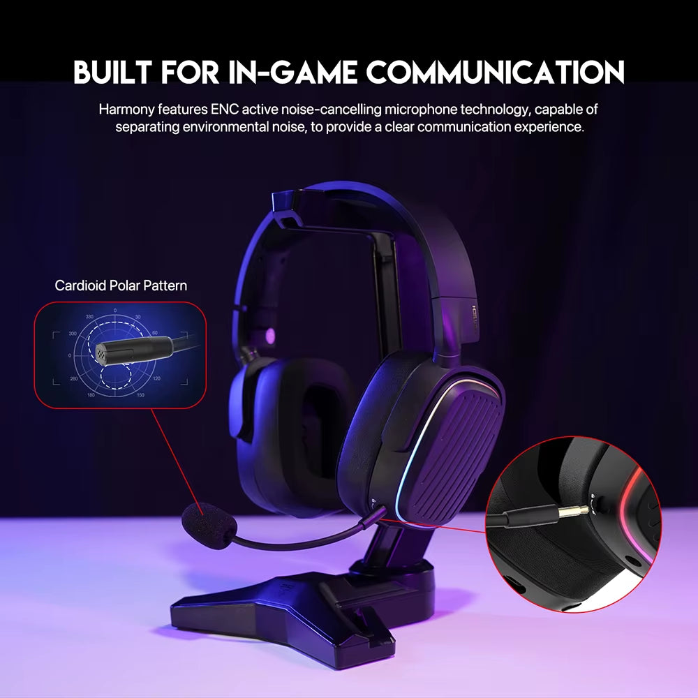 Harmony WHG02 Wireless Gaming Headset with Bluetooth 5.3
