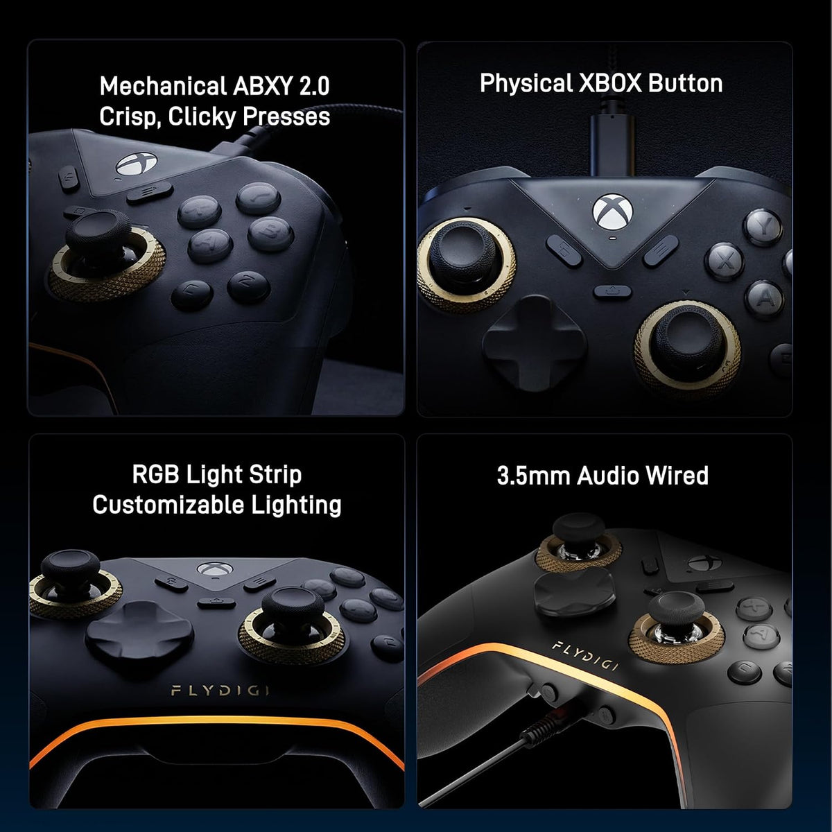 FLYDIGI Vader 5S Wired Xbox Controller, Hall Effect Sticks, Adjustable Tension, 6 Remappable Buttons