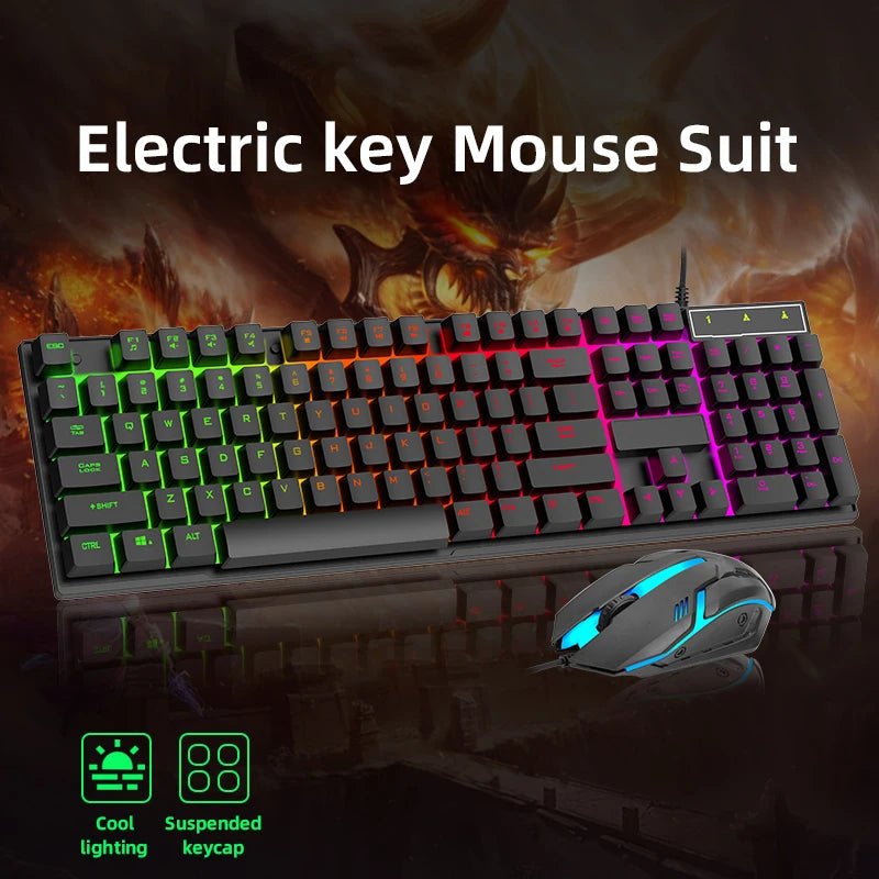 Multifunctional Backlit USB Wired Gaming Keyboard And Mouse Combo for PC Office Home