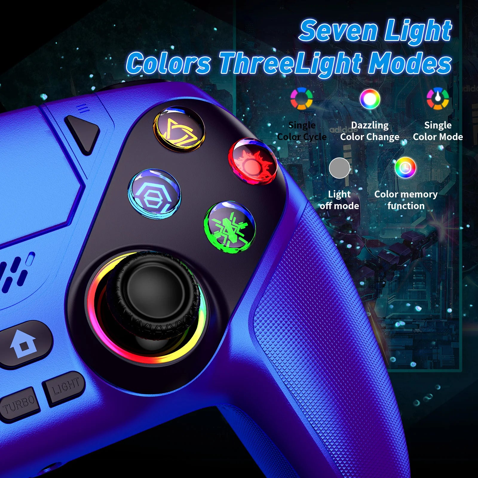 Dualpack RGB Wireless Controller Compatible with PS5 and PC, Hall Effect Triggers, Programmable Buttons, Turbo Mode, Dual Vibration Gamepad