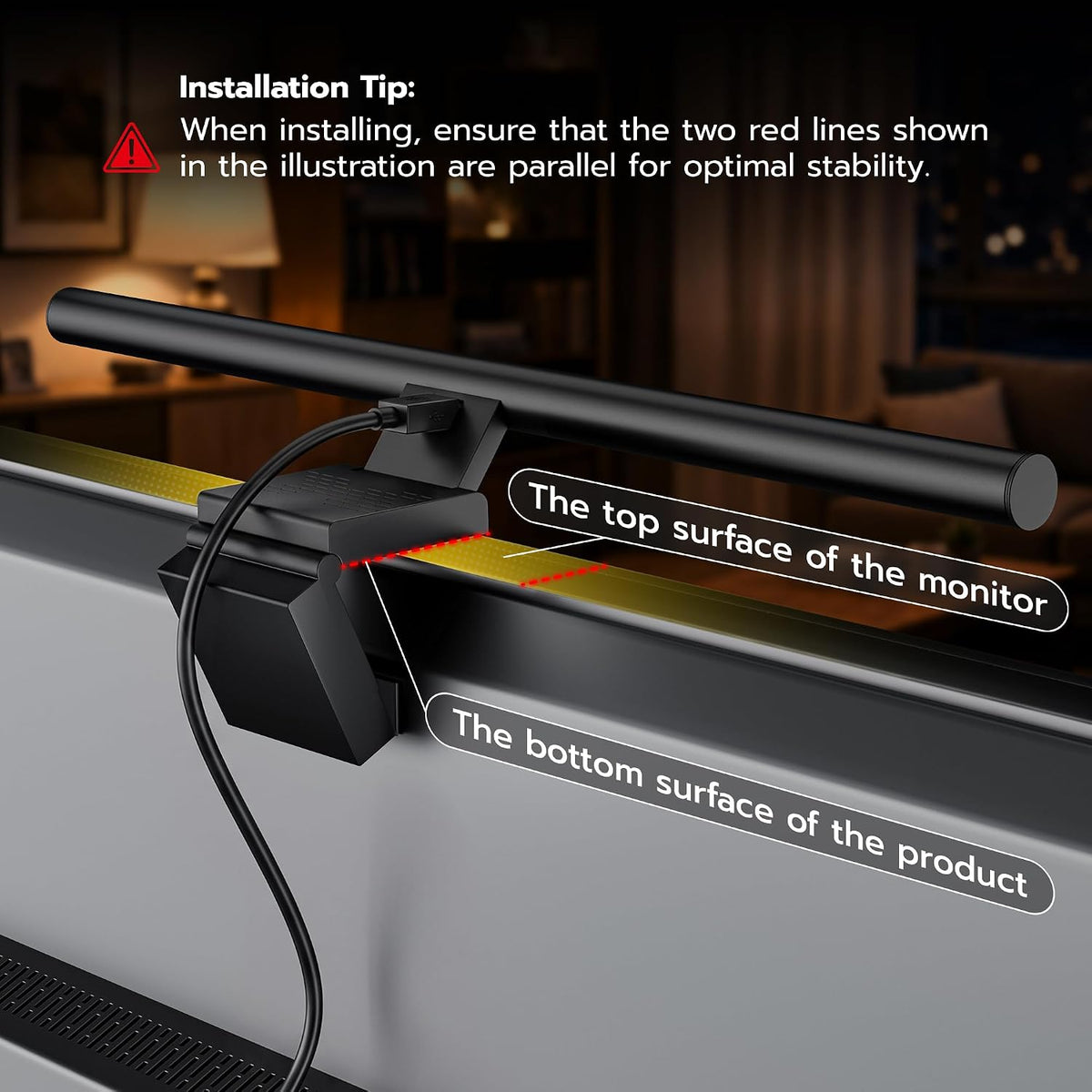 ARES WING Monitor Light Bar with Remote, Auto Dimming, No-Glare Lighting & Sedentary Reminder