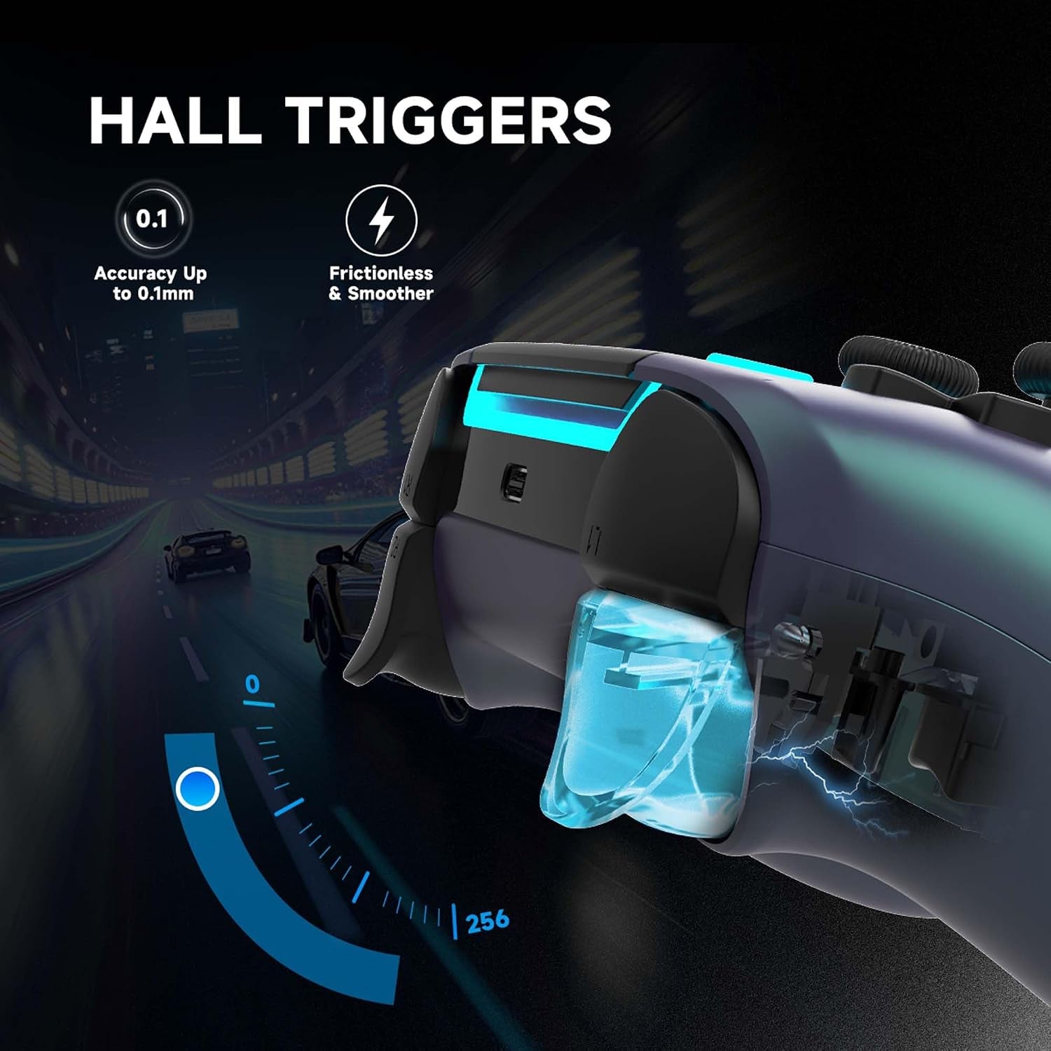 ASRVA Wireless Controller for PS5 Slim & Pro, Hall Effect, Macro, Gyro & RGB