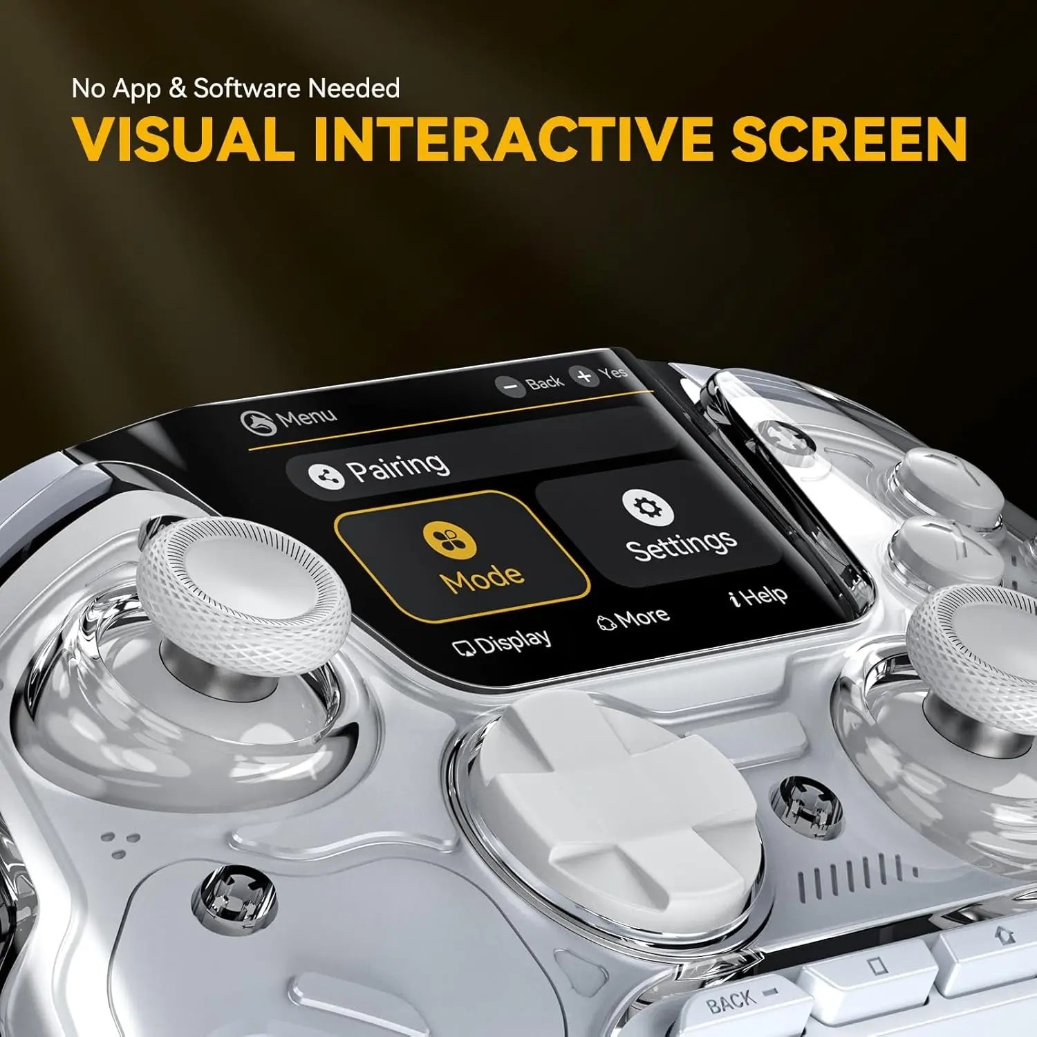 one Interactive Screen Wireless Gaming Controller for Pc/Switch/Switch 2/Ios/Android,Hall Effect Stick & Trigger,Rgb Lighting,Remappable Buttons,1800Mah with Charging Dock (White)