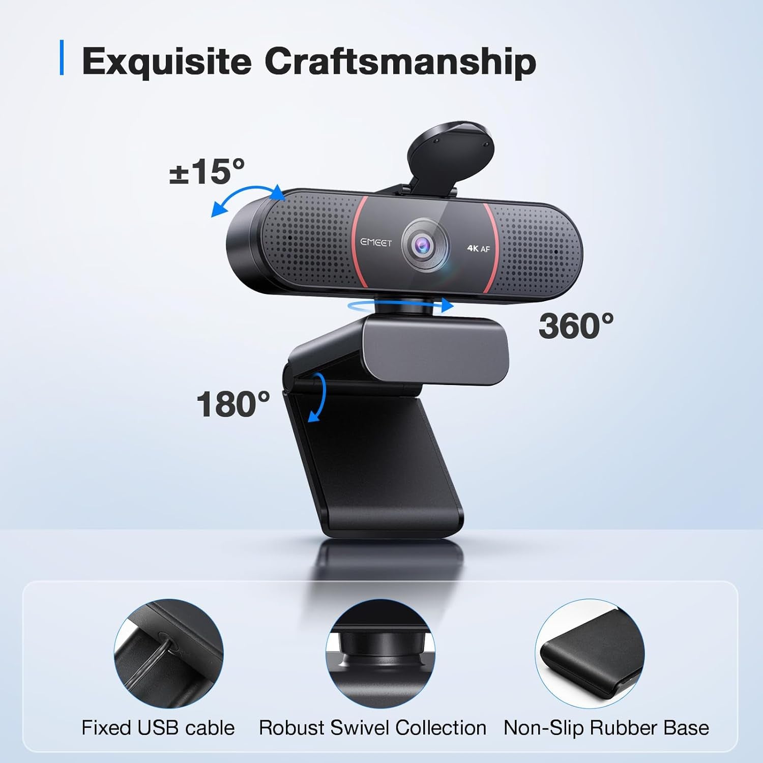 EMEET SmartCam C960 4K Webcam for PC and Laptop