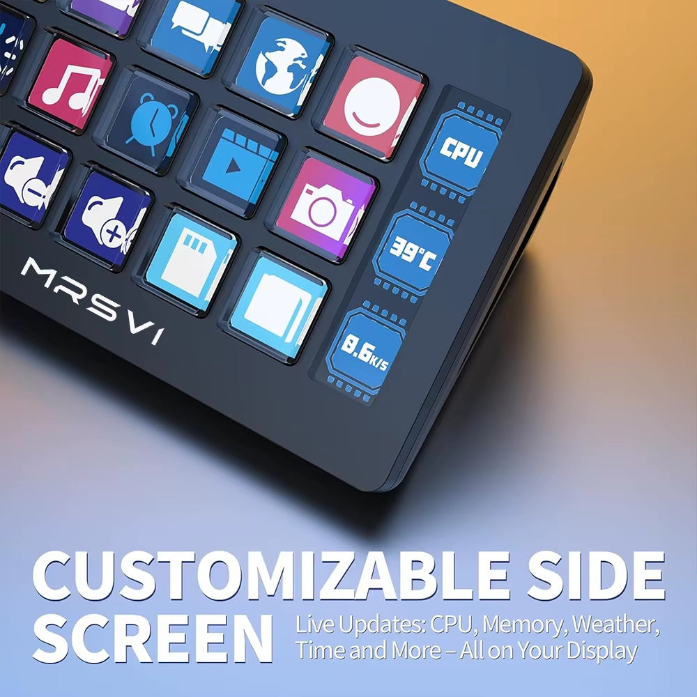 Visual Stream Dock Keyboard Streamdeck Lcd Button Live Content Creation Controller Custom Button for Windows/Mac/Android