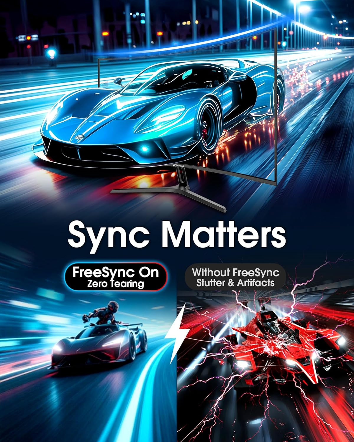 27 Inch Curved 240Hz Gaming Monitor FHD 1080P, 1500R Curve Computer Monitor, 130% Srgb, 4000:1 Contrast, HDR, Freesync, MPRT 1Ms, Low Blue Light, HDMI DP Ports, Metal Stand, DP Cable Incl.