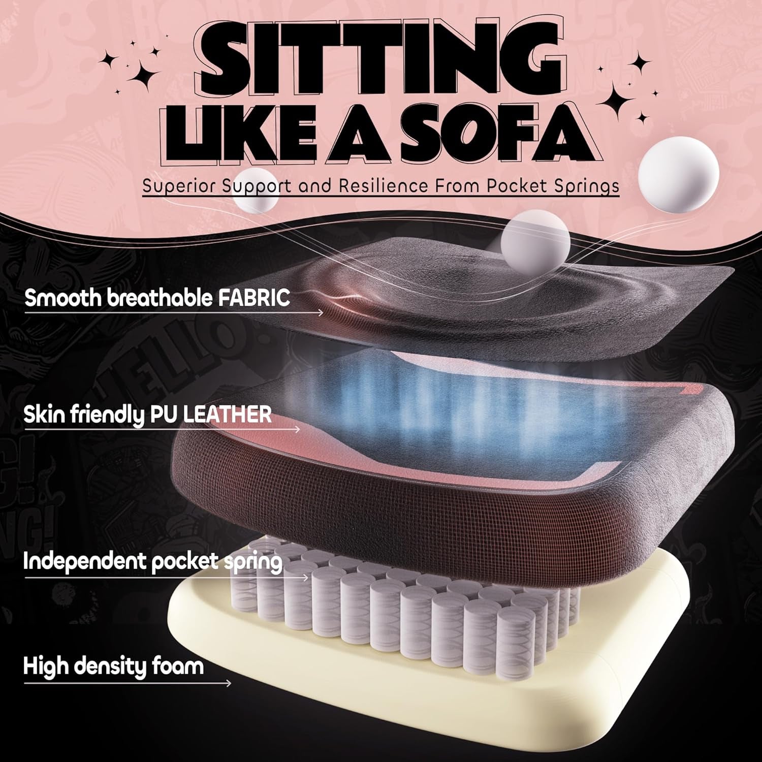 Pink Gaming Chair Cute with Cat Ears Paw Lumbar and Cushion,Ergonomic Computer Chair with Footrest,Reclining PC Game Chair for Girl Computer Chair 300Lbs for Adult