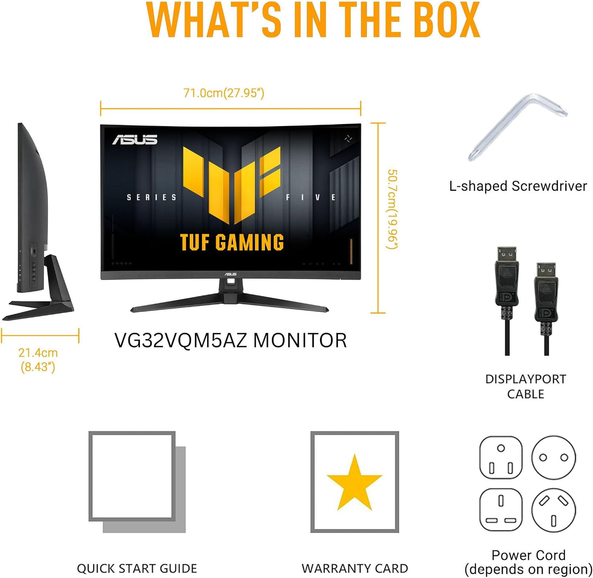 ASUS TUF Gaming 32" Curved Gaming Monitor, 240Hz, 0.5ms, FHD 1080p, FreeSync Premium & HDR