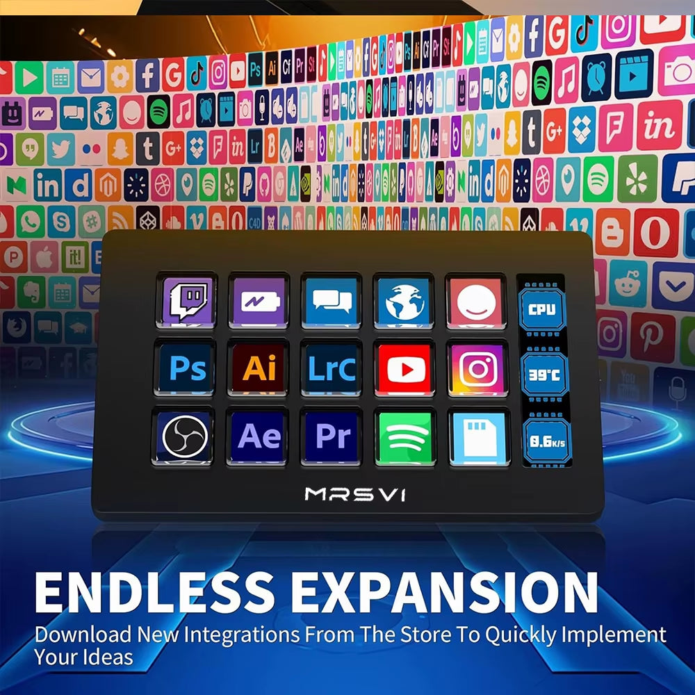 Visual Stream Dock Keyboard Streamdeck Lcd Button Live Content Creation Controller Custom Button for Windows/Mac/Android