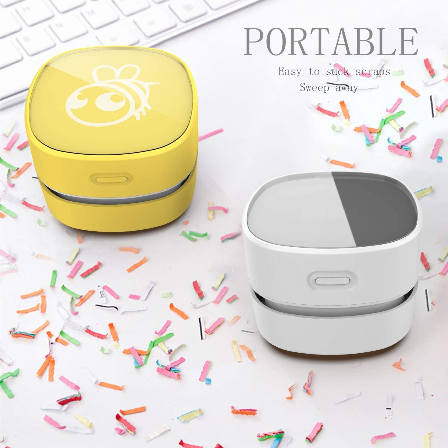 Desktop Vacuum Cleaner with Rotatable Design for Keyboard/Home/School/Office