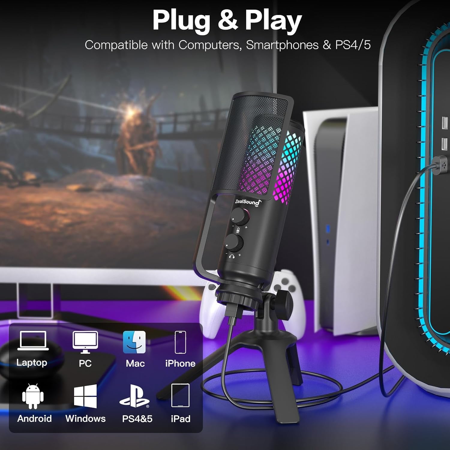 Podcast Microphone for Pc/Mac/Iphone/Phone.