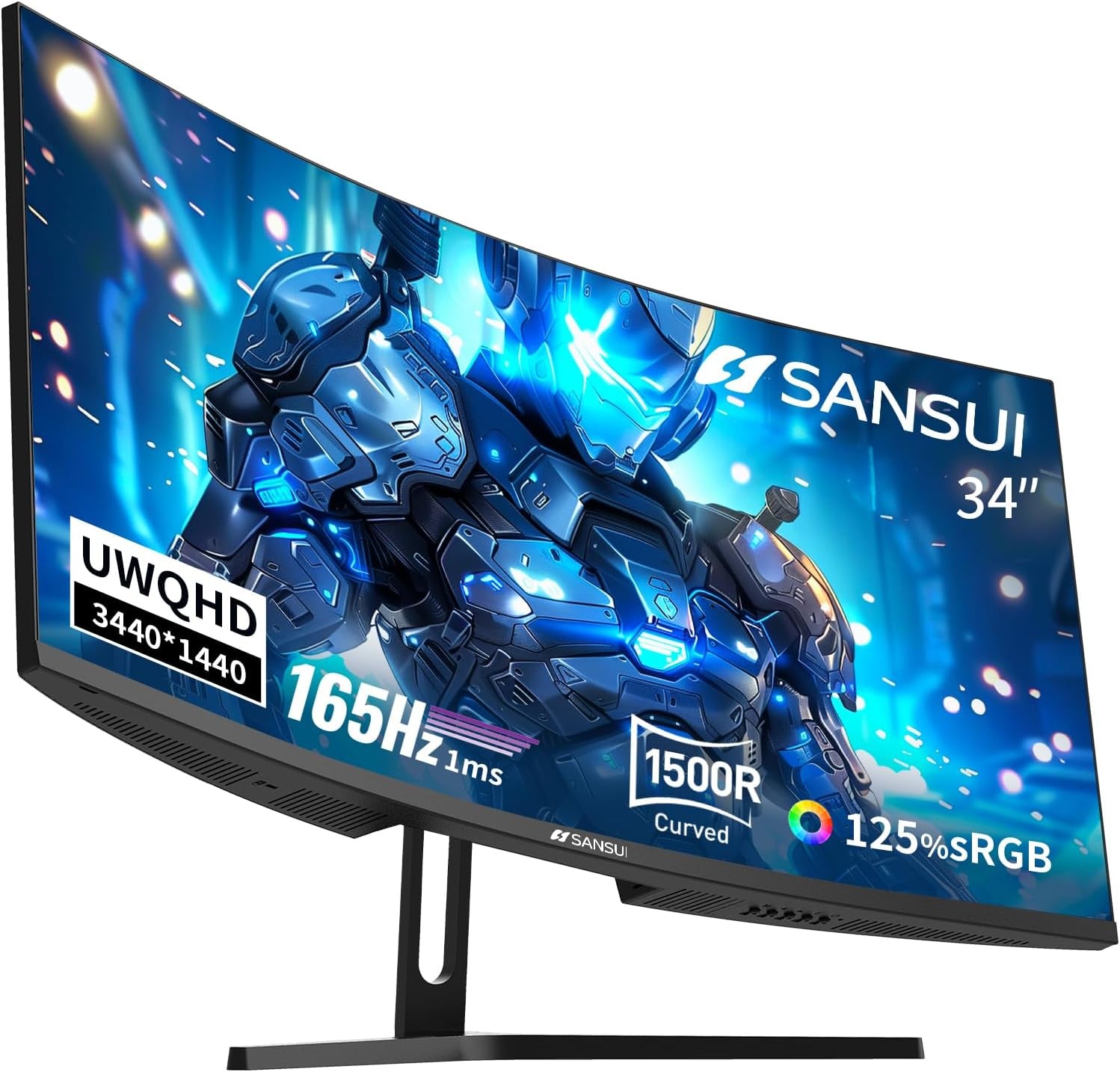 34 Inch Curved Ultrawide Gaming Monitor – 1500R UWQHD 165Hz