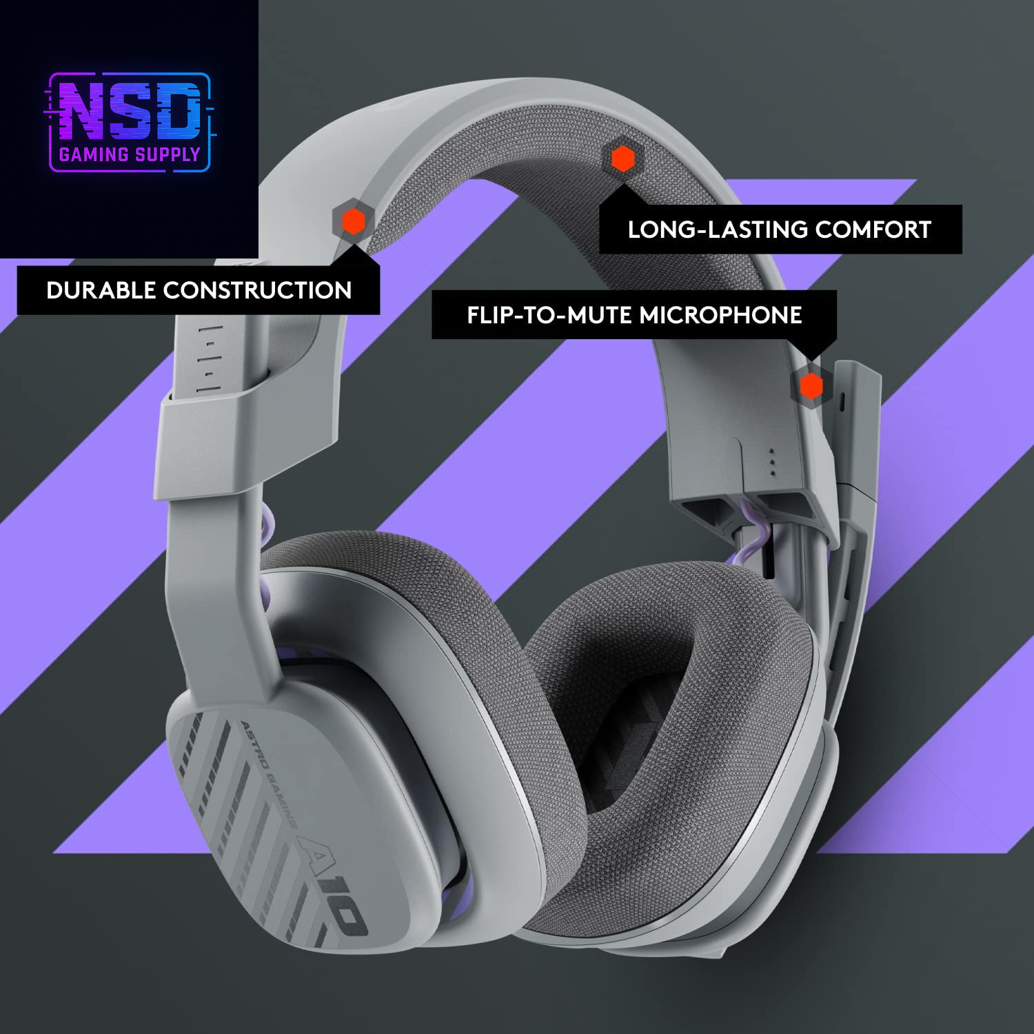 Logitech G Astro A10 Gen 2 Cross-Platform Wired Gaming Headset for Playstation 5/4, Xbox S|X, Nintendo Switch, PC: 3.5Mm Headphone Jack, 32Mm Drivers, Flip-To-Mute Mic, Over-Ear - Grey