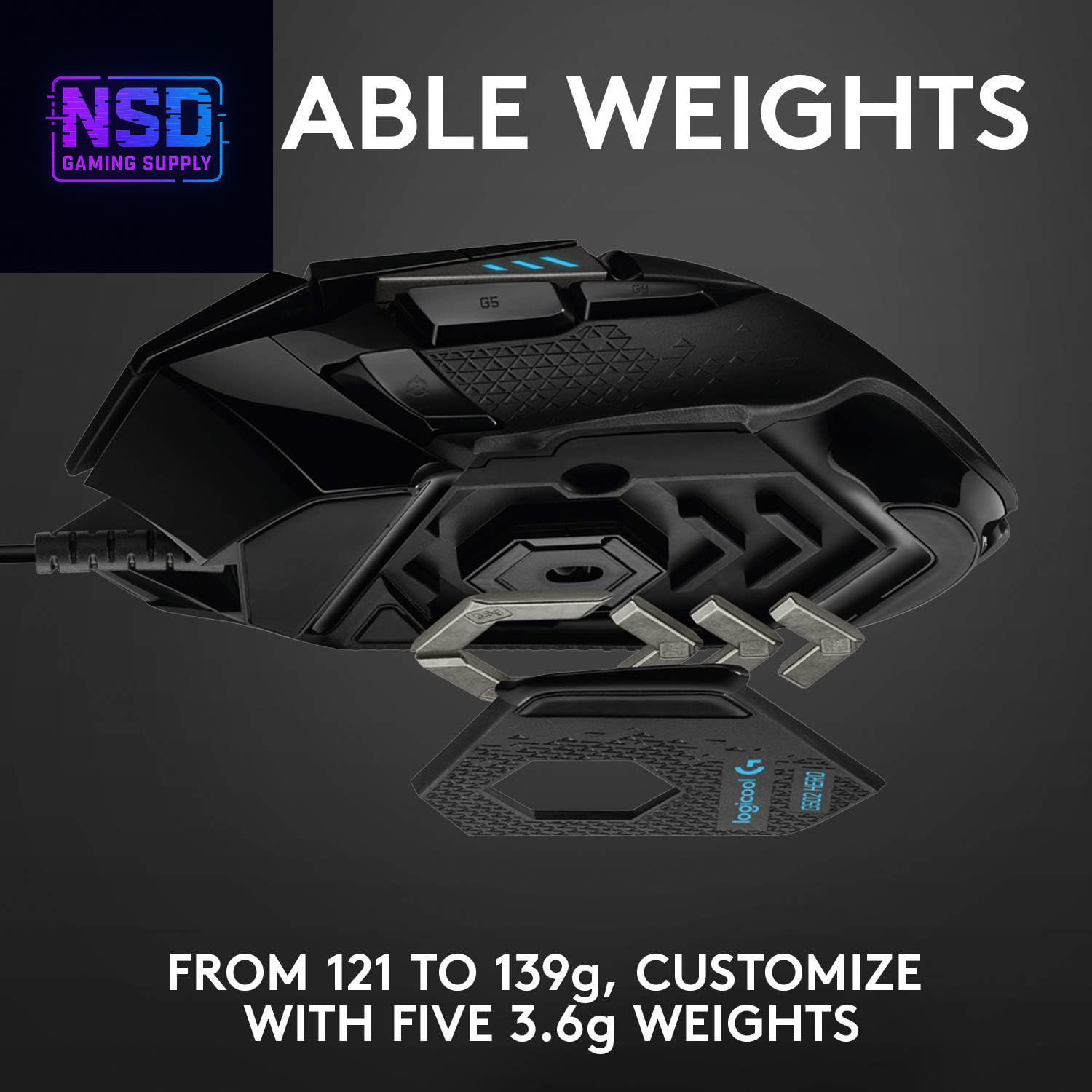 502 HERO High Performance Wired Gaming Mouse, HERO 25K Sensor, 25,600 DPI, RGB, Adjustable Weights, 11 Buttons, On-Board Memory, Pc/Mac