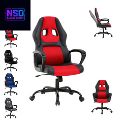 Gaming Chair PC Gaming Chair Gaming Chairs for Adults, Computer Chair PU Leather Office Desk Chair with Arms & Back Ergonomic High-Back Video Game Chair(Red）